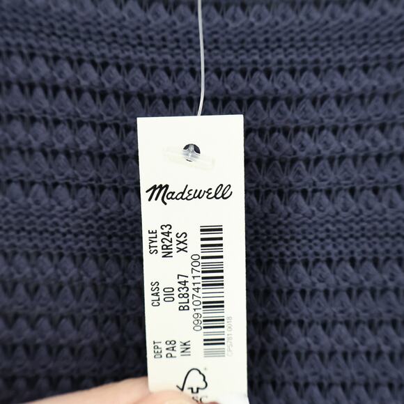 NWT Madewell Crochet-Knit Cutaway Sweater Tank In Ink Blue Size XXS - Picture 7 of 7